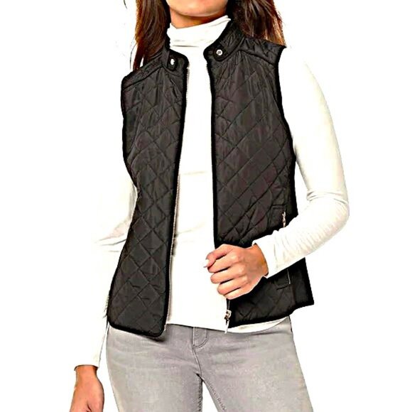 NEW Crown And Ivy Icon Vest Womens Puffer Gray Quilted Filled NWT ($72.50) XL - Picture 2 of 10